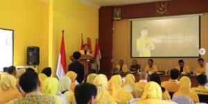 Suasana Rapat Pimpinan Daerah DPD Partai Golkar Sidoarjo di Sidoarjo, Jawa Timur, Minggu (9/7/2023). Foto: Ig golkarsidoarjo