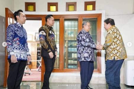 Kunjungi SBY: Airlangga Hartarto Dorong Masyarakat Hindari Politik Identitas