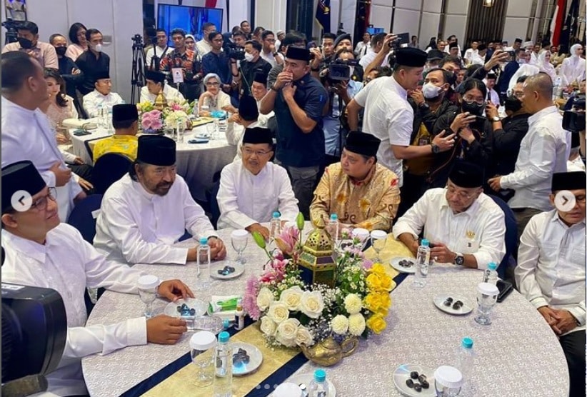 Ketua Umum DPP Partai Golkar Airlangga Hartarto menghadiri undangan buka puasa bersama DPP Partai Nasdem