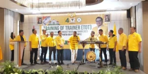 Pembukaan Training of Trainer (ToT) Badan Saksi Nasional Partai Golkar (BSNPG) di Semarang, Jawa Tengah, Sabtu (23/9/2023). Foto: Suara Merdeka/SM/Hanung Soekendro