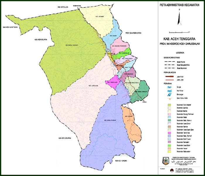 Peta Kecamatan di Aceh Tenggara
