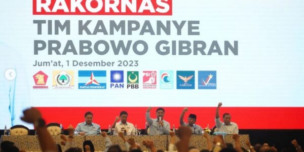 Rakornas TKN Prabowo-Gibran Sepakat Konsisten Jalankan Pesta Demokrasi Damai dan Gembira