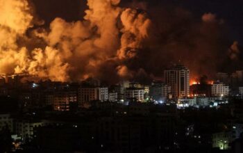 Serangan udara ke Gaza, belum lama ini. Foto: PBB