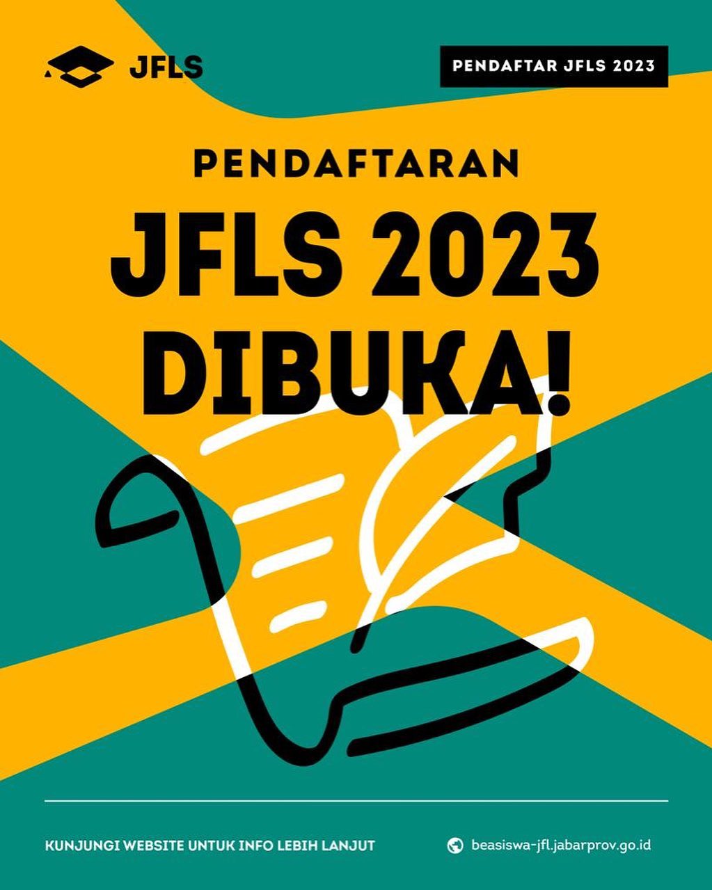 Poster pendaftaran Jabar Future Leaders Scholarship 2023