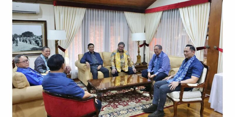 Pertemuan para ketum partai anggota Koalisi Indonesia Maju dengan Partai Demokrat 