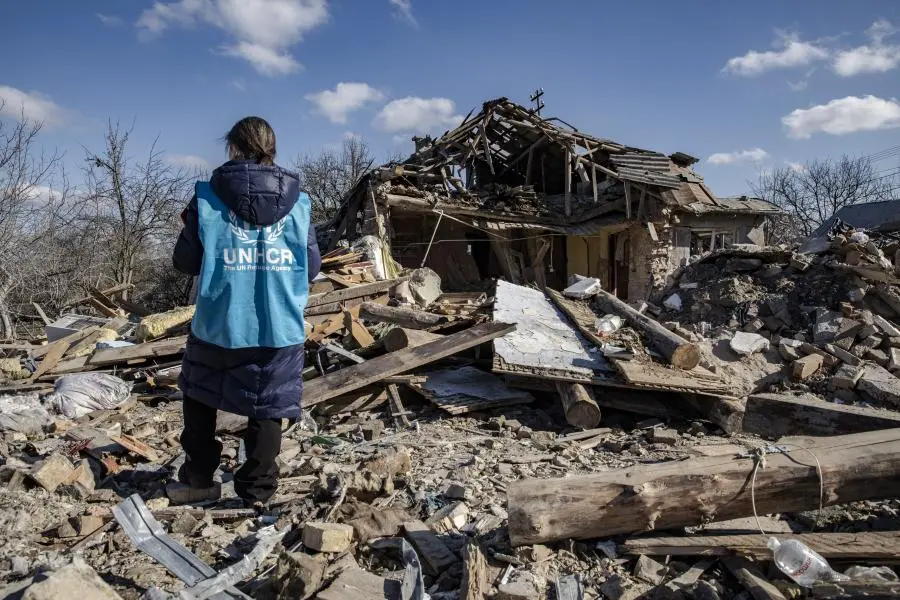 Salah satu kawasan di Ukraina setelah perang. Foto: UNHCR