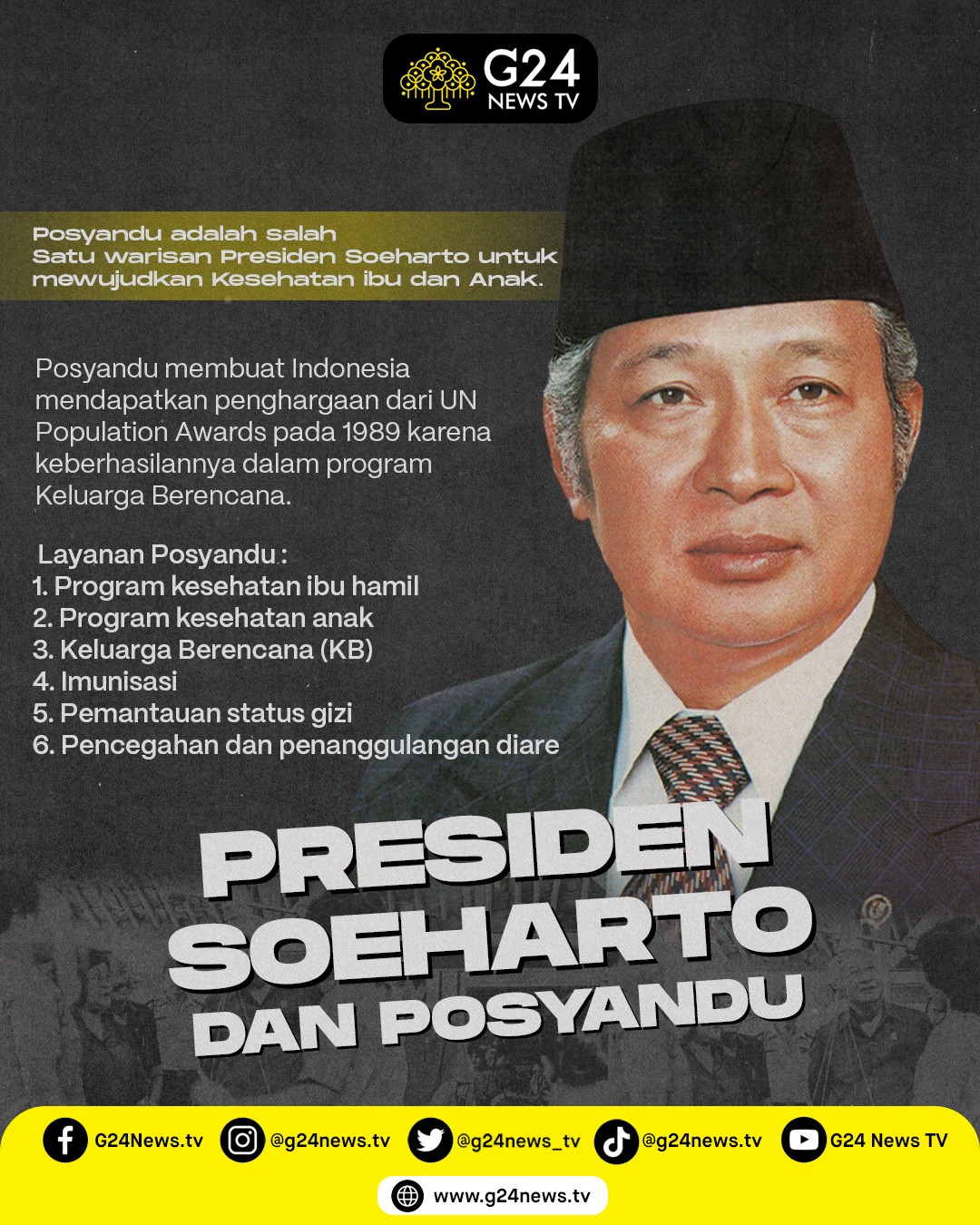 Infografis tentang Posyandu dan Peran Presiden Soeharto 