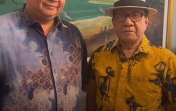 Ketum DPP Golkar Airlangga Hartarto dan politisi senior Golkar Akbar Tanjung. Foto: IG Prabowo