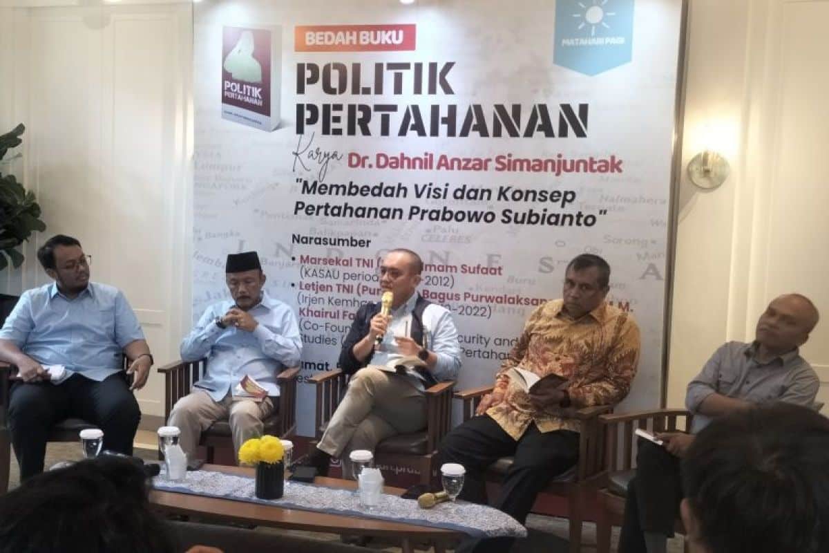 Acara peluncuran buku Politik Pertahanan Prabowo, di Jakarta, Minggu (5/1/2024). Foto: ANTARA