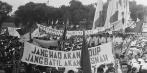 Demonstrasi Mahasiswa pada 1966. (geheugen.delpher.nl)