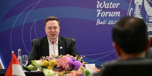 Elon Musk, di sela-sela Konferensi Tingkat Tinggi (KTT) World Water Forum ke-10 yang berlangsung di Bali International Convention Center (BICC), Kabupaten Badung, Provinsi Bali pada Senin, 20 Mei 2024.