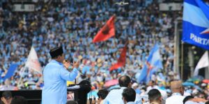 Capres 2024 Prabowo Subianto di Kampanye Akbar Pendukung Prabowo-Gibran bertajuk "Pesta Rakyat: Untuk Indonesia Maju" di Stadion Utama GBK, Sabtu (10/2/2024). Foto: FB Prabowo Subianto