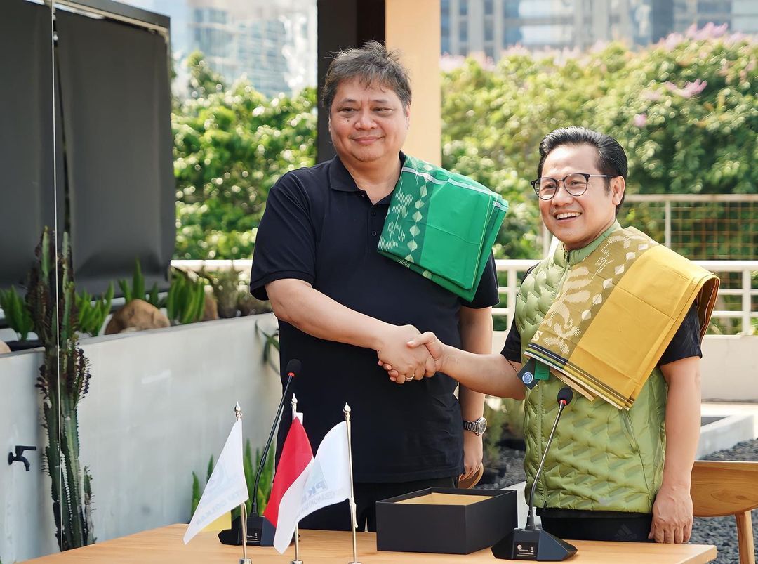 Ketua Umum Partai Golkar Airlangga Hartarto dan Ketua Umum PKB Muhaimin Iskandar
