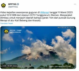 Gunung Merapi Yogyakarta Erupsi, Waspada Hujan Abu