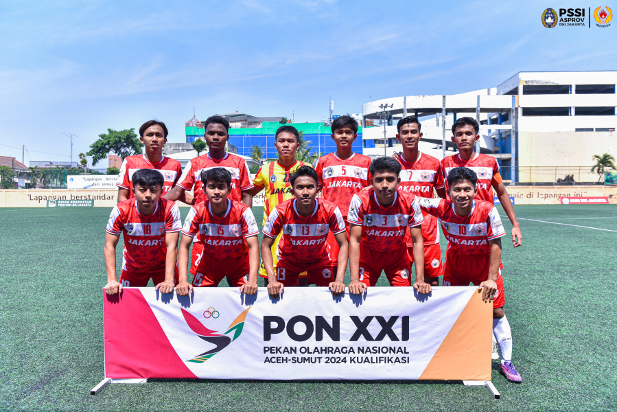 Tim DKI Jakarta dalam Kualifikasi Pekan Olahraga Nasional (PON) XXI Aceh dan Sumatra Utara 2024 di Grup A. Foto: PSSI