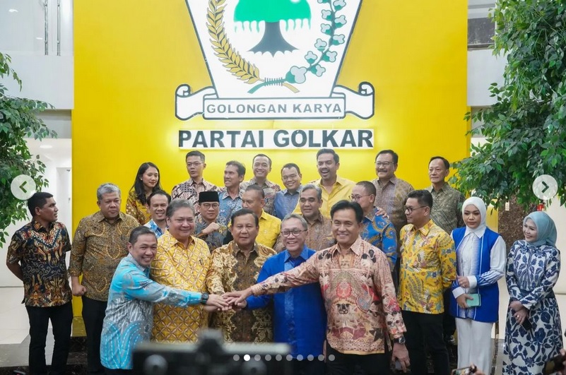 Silaturahmi kebangsaan para Ketua Umum yang tergabung dalam Koalisi Indonesia Maju (KIM), di Kantor DPP Golkar, Slipi, Jakarta Barat, Kamis (14/9/2023) malam. Foto: golkar.indonesia