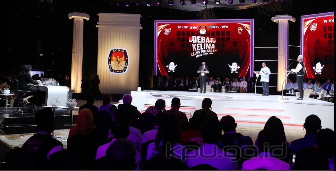 Suasana debat capres kelima di JCC, Jakarta, Minggu (4/2/2/2024). Foto: KPU