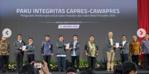 KPK mengundang tiga pasang calon presiden dan calon wakil presiden mengikuti acara PAKU integritas di Jakarta, Rabu (17/1/2024) malam. Foto: IG prabowo