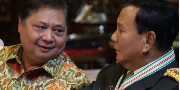 Ketum DPP Golkar Airlangga Hartarto dan Menteri Pertahanan RI Prabowo Subianto. Foto: IG airlanggahartarto_official