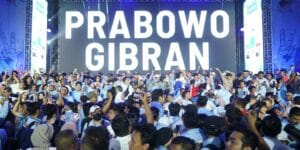 Suasana nonton hasil hitung cepat Pilpres 2024 pendukug Prabowo-Gibran, di Istora Senayan, Jakarta, Rabu (14/2/2024). Foto: FB Prabowo Subianto