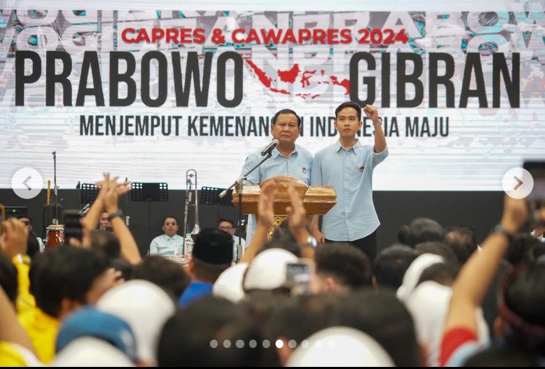 Capres dan cawapres nomor urut 2 Prabowo-Gibran. Foto: Ist