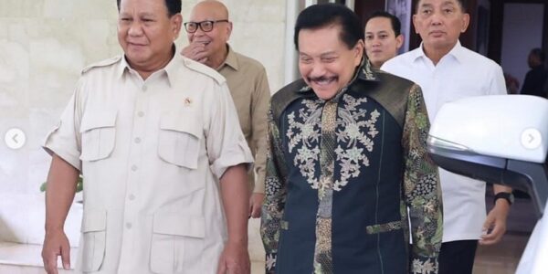 Prabowo Subianto Terima Kunjungan Eks Kepala BIN Hendropriyono di Kantornya